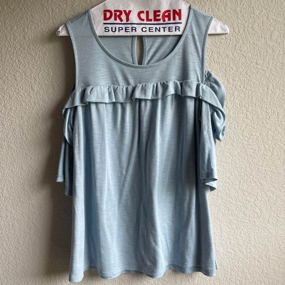 Light Blue Off-The-Should Top